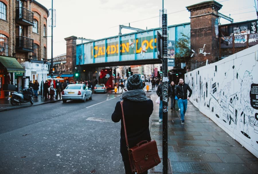 student in front of camden lock, Cheap Mid-Term Accommodation